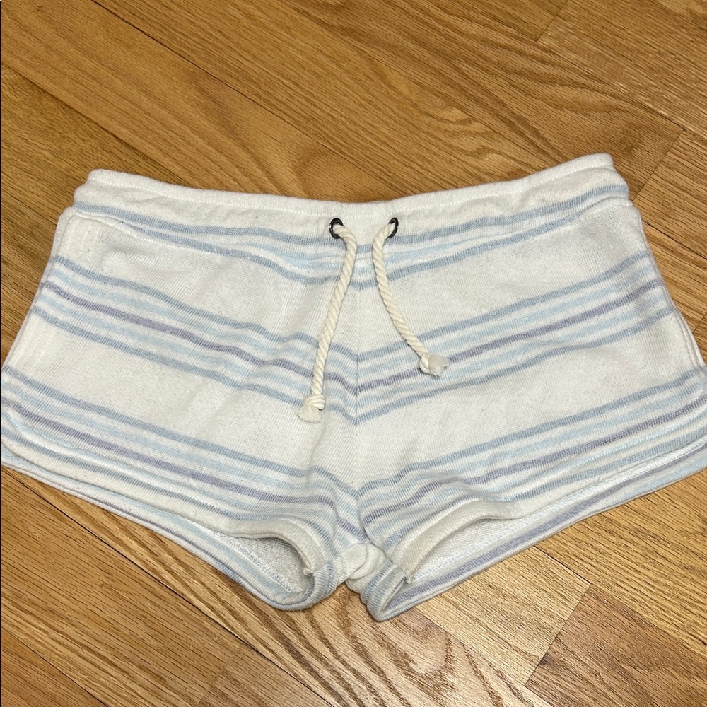 Striped White and Blue Shorts
